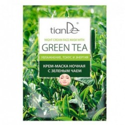 Night cream-face mask with green tea