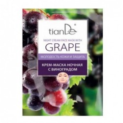Night cream face mask with grape