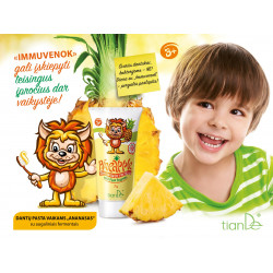 Ananasų skonio dantų pasta su augaliniais fermentais vaikams