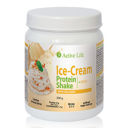 Ice-cream protein shake with collagen with sweetener