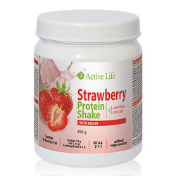 Strawberry protein shake with inulin with sweetener