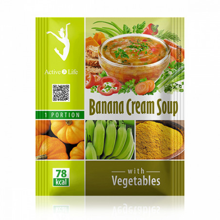 Banana cream soup with vegetables